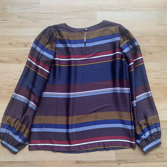 LOFT bubble Sleeve Striped blouse multicolor size XS - Picture 11 of 14